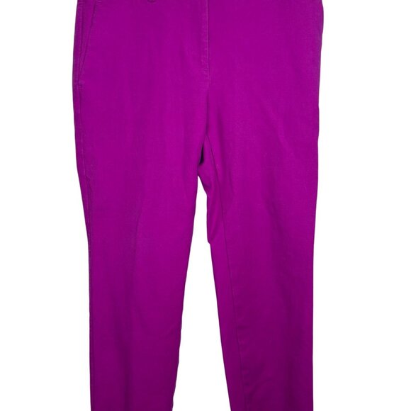 Ann Taylor Women's 6P Eva Cropped Pants Trousers Pink Slim Fit Chic Faux Pockets - Picture 10 of 11